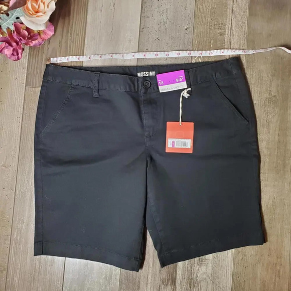 NWT Mossimo Supply Co. Black Bermuda Chino Shorts Size 13 Slim Juniors - Picture 6 of 14